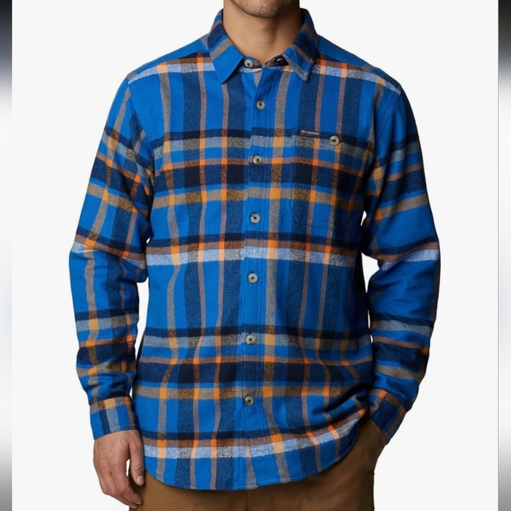 NWT C I'molumbia Pitchstone Heavyweight L/S Flannel Shirt Size Small Blue Plaid
